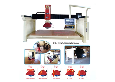 Five axis four linkage CNC bridge cutting machine