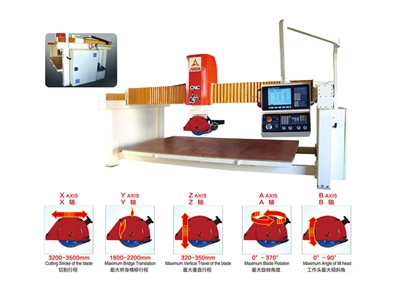 Five axis five linkage CNC bridge cutting machine